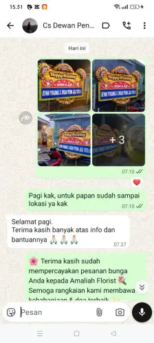 Testimonial Papan Bunga Pernikahan cimarga