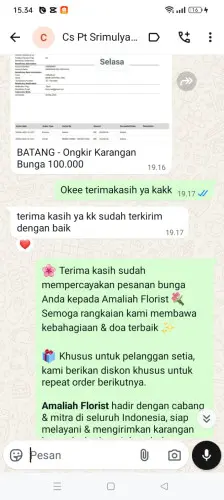Testimonial Papan Bunga cimarga