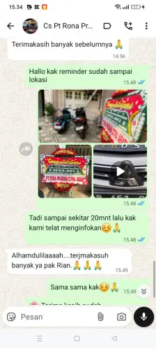 Testimonial Papan Bunga cimarga